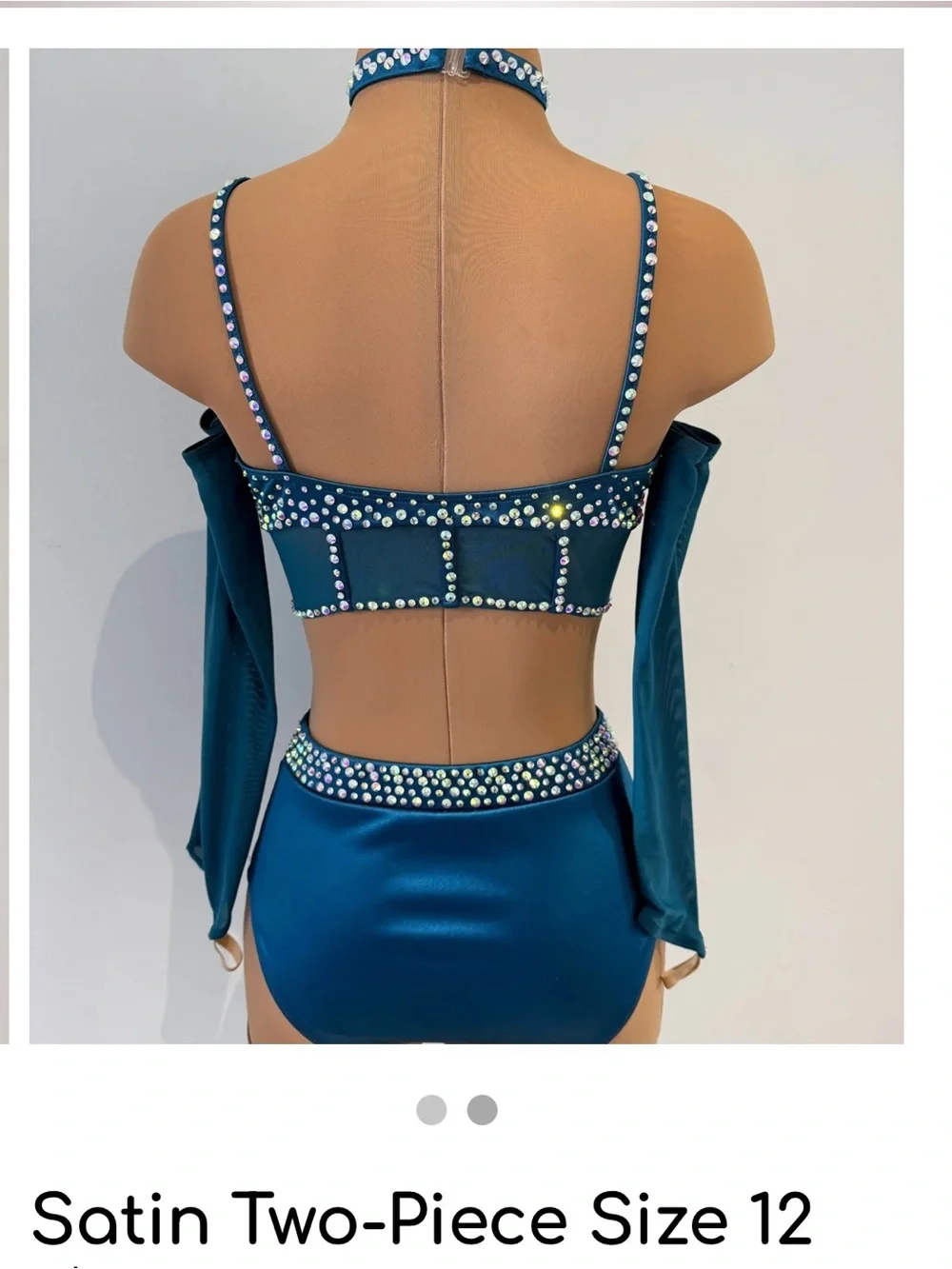 Satin Two-Piece jazz costume with Rhinestones size 12